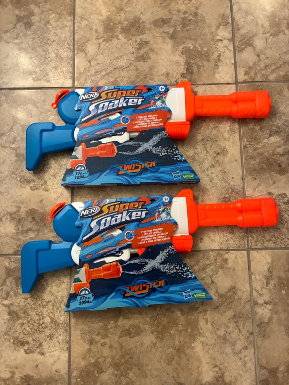 Nerf Super Soaker Twister Water Blaster - Orange & Blue (Pair) NEW